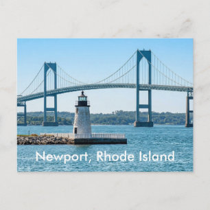 Cartão Postal Ponte da Casa de Luz do Porto de Newport Rhode Isl