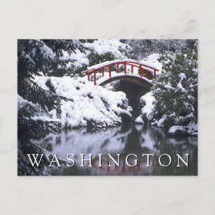 Cartão Postal Ponte da Lua e Lagoa no Inverno   Feliz Aniversári