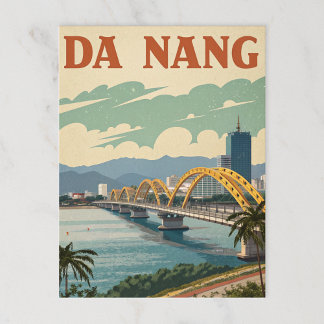 Cartão Postal Ponte Da Nang Dragon na Arte Estilizada