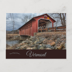 Cartão Postal Ponte da Rota da Seda Bennington Vermont