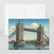 Ponte da Torre de Londres Gravura em Xilogravura J