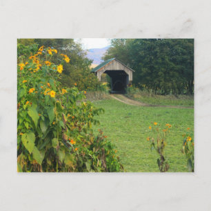 Cartão Postal Ponte de Fazenda coberta por portas Sunflower Camb