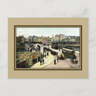 Cartão Postal Ponte de Glasgow Vintage de 1890 Glasgow Escócia