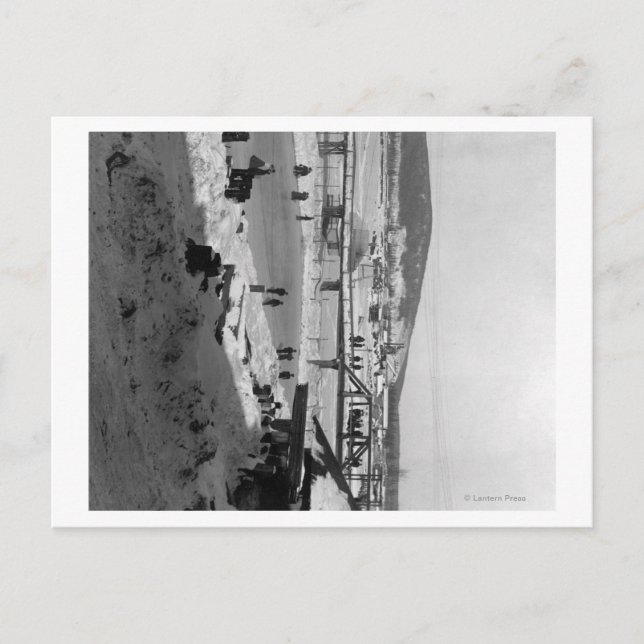 Cartão Postal Ponte de inverno sobre o rio em Fairbanks (Frente)