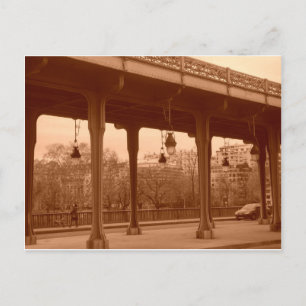 Cartão Postal Ponte de Paris na sepia