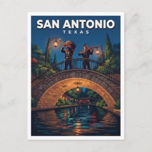 Cartão Postal Ponte de Pedra do San Antonio River Walk Texas Lem