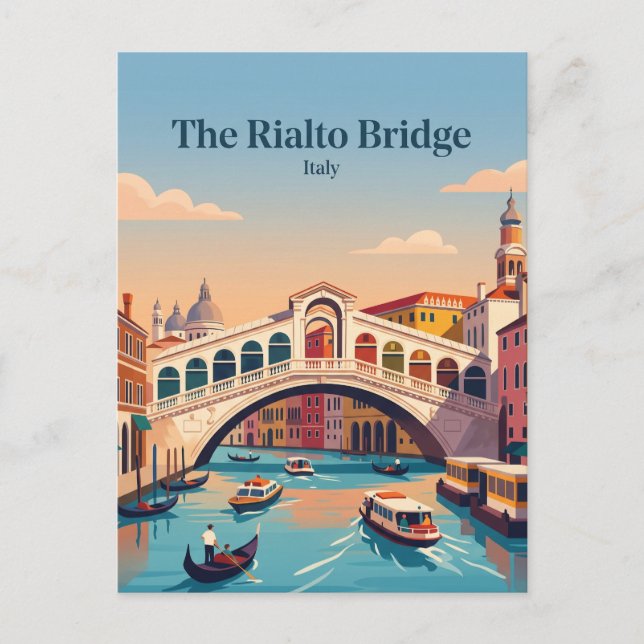 Cartão Postal Ponte de Rialto Itália (Frente)