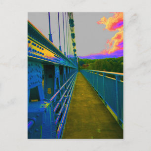 Cartão Postal ponte de suspensão menai