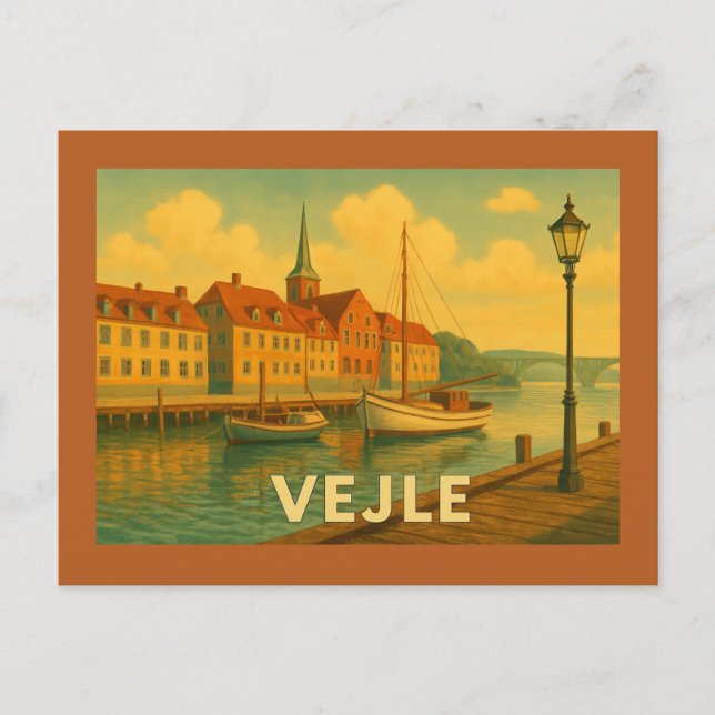 Cartão Postal Ponte de Vejle Dinamarca (Frente)