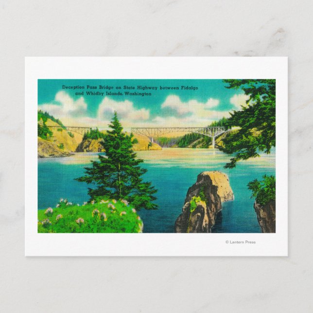 Cartão Postal Ponte Decepcionante, Fidalgo e Ilha Whidby (Frente)