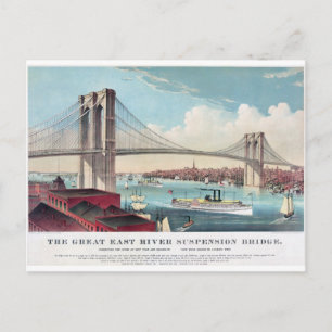 Cartão Postal Ponte do Brooklyn em Nova Iorque desde 1883