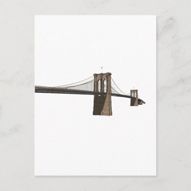 Cartão Postal Ponte do Brooklyn: Nova Iorque: Modelo 3D: (Frente)