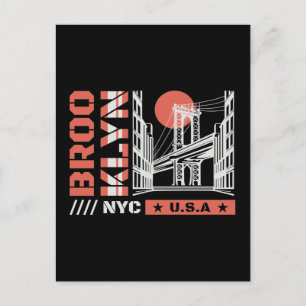 Cartão Postal Ponte do Brooklyn NYC Gráfico   Nova York Urbana