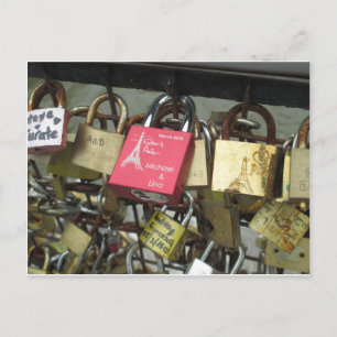Cartão Postal Ponte dos Amantes - Paris Love Locks, França - Am