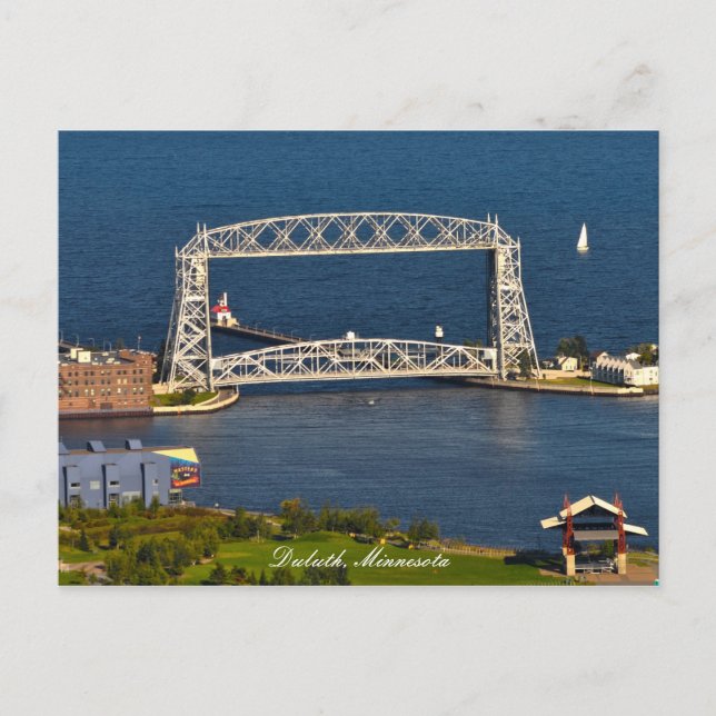 Cartão Postal Ponte Elevatória Aeriel Duluth Minnesota (Frente)