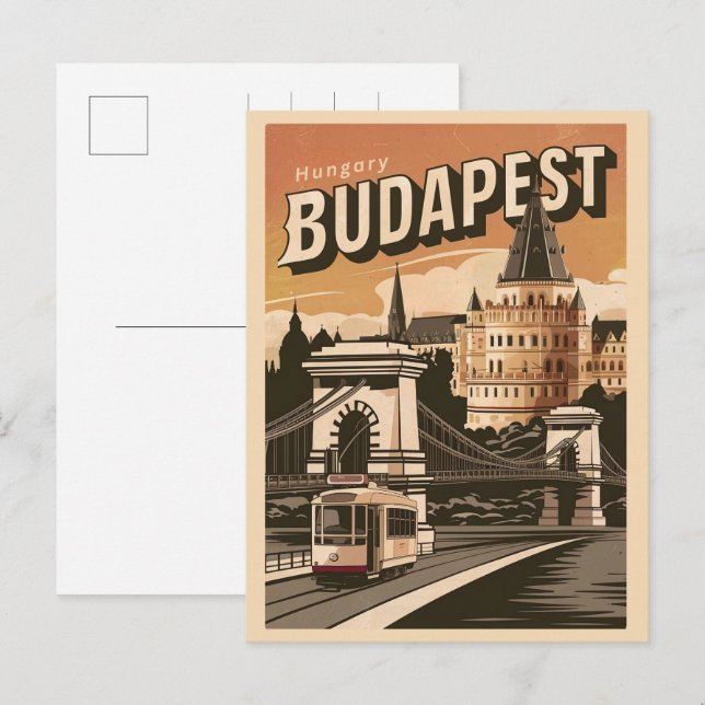 Cartão Postal ponte elizabeth vintage budapest hungria (Frente/Verso)