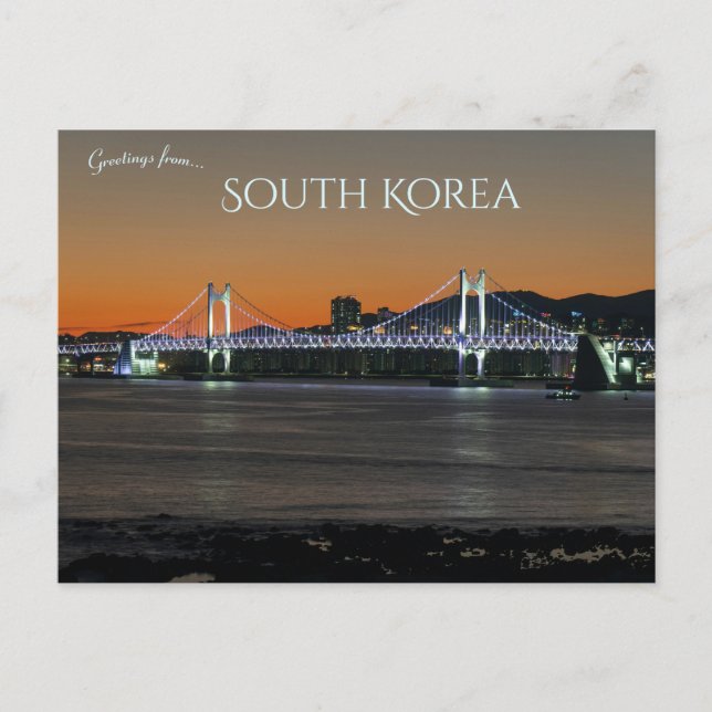 Cartão Postal Ponte em Busan Coreia do Sul (Frente)