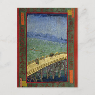 Cartão Postal Ponte em Chuva (depois de Hiroshige) Van Gogh Fine