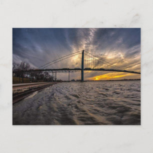 Cartão Postal Ponte embaixadora sobre o rio Detroit