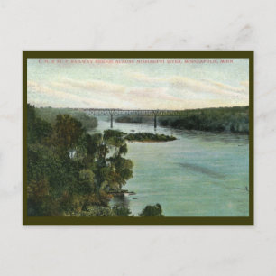 Cartão Postal Ponte Ferroviária, Minneapolis MN Vintage