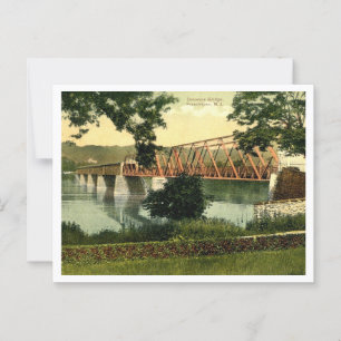 Cartão Postal Ponte fluvial do NJ Delaware, 1910