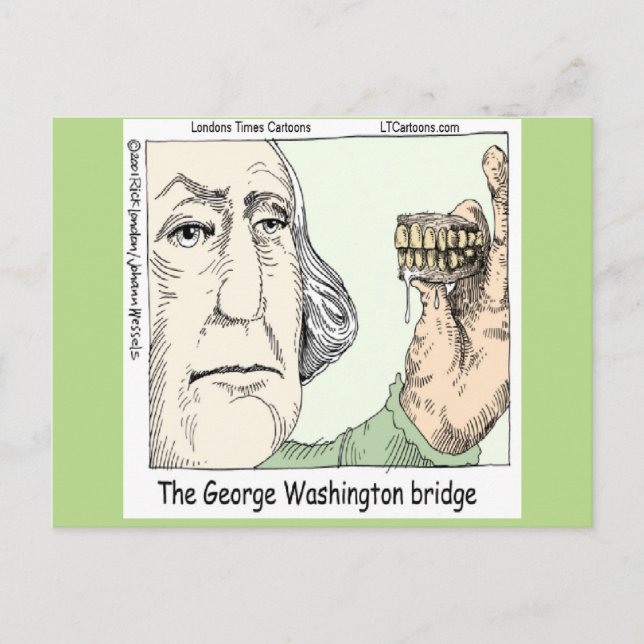 Cartão Postal Ponte George Washington & Dentaduras Presente Dive (Frente)
