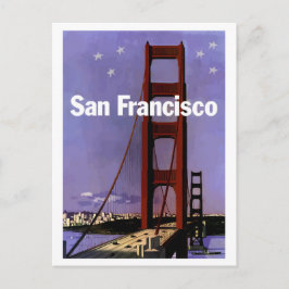 Cartão Postal Ponte Golden Gate de São Francisco à noite, vintag
