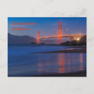 Cartão Postal Ponte Golden Gate de São Francisco ao pôr do sol