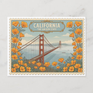 Cartão Postal Ponte Golden Gate de São Francisco Califórnia Vint