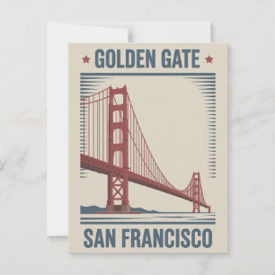 Cartão Postal Ponte Golden Gate de São Francisco Vintage