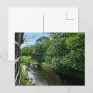 Cartão Postal Ponte Hawksclough sobre o rio Calder