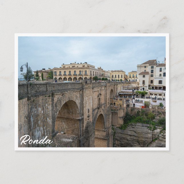 Cartão Postal Ponte histórica antiga em Ronda, Espanha (Frente)