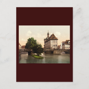 Cartão Postal Ponte inferior e câmara municipal Bamberg Baviera
