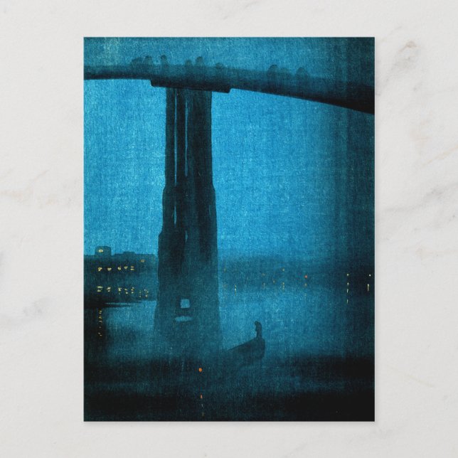 Cartão Postal Ponte japonesa na noite 2 (Frente)