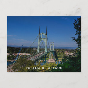 Cartão Postal Ponte Johns Ruas  Portland Oregon