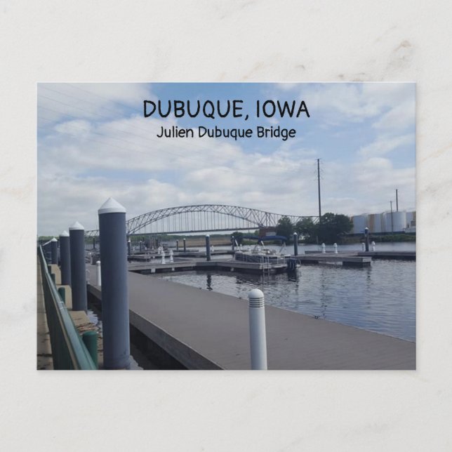 Cartão Postal Ponte Julien Dubuque em Iowa  Cartão-postal (Frente)