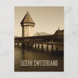 Cartão Postal Ponte Lucerne Chapel na Suiça