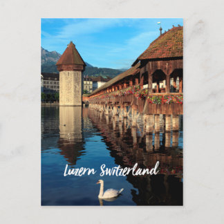 Cartão Postal Ponte Lucerne Chapel na Suiça