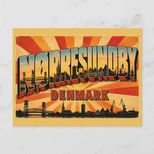 Cartão Postal Ponte Nørresundby Dinamarca (Frente)