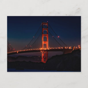 Cartão Postal Ponte ouro Céu Noturno