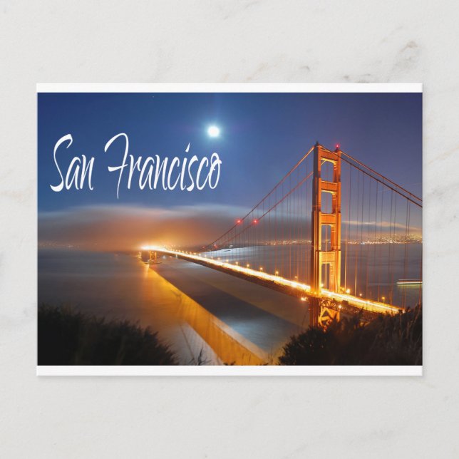 Cartão Postal Ponte ouro Gate, São Francisco, Califórnia, EUA (Frente)