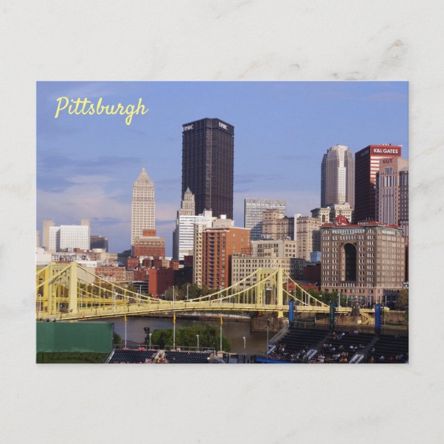 Cartão Postal Ponte Pittsburgh Skyline Alegheny River Clemente (Frente)