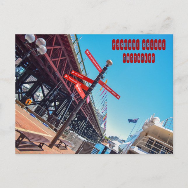 Cartão Postal Ponte Pyrmont em Sydney (Frente)