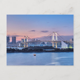 Cartão Postal Ponte Rainbow à meia-noite