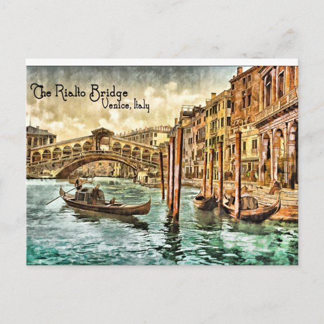 Cartão Postal Ponte Rialto (Frente)