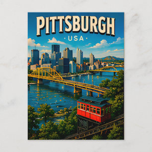 Cartão Postal Ponte Roberto Clemente de Pittsburgh Lembrança