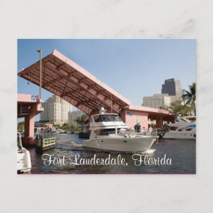 Cartão Postal Ponte rosa na Baía de Fort Lauderdale, Flórida