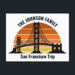Cartão Postal Ponte San Francisco Sunset Personalizada<br><div class="desc">Ponte do Ouro San Francisco,  legal e personalizada,  no cartão postal do pôr do sol para as suas férias na cidade,  perto da baía. Lembre-se sempre da sua viagem com esta lembrança de manutenção.</div>