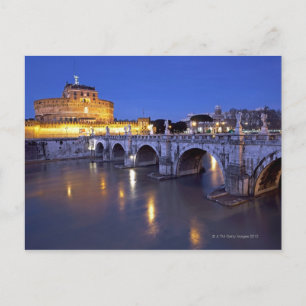 Cartão Postal Ponte Sant Angelo e Castel Sant Angelo em