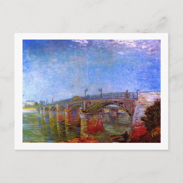 Cartão Postal Ponte Sena em Asnières (F240)Van Gogh de Belas Art (Frente)